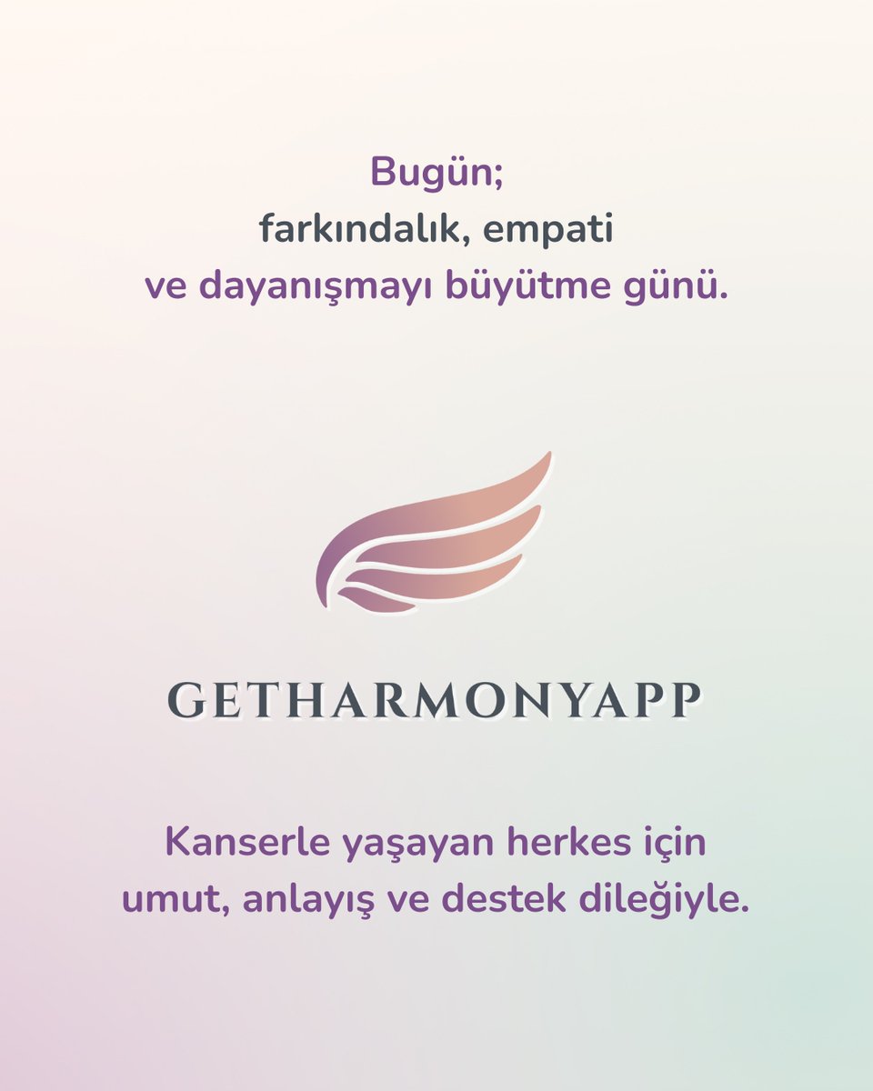 GetHarmonyApp's tweet photo. Bugün, 4 Şubat Dünya Kanser Günü🎗️ 
Kanserle yaşayan herkes için umut, anlayış ve destek dileğiyle.

#4şubat #dünyakansergünü #destek #sevgi #getharmonyapp https://t.co/8rzJUq3uSN