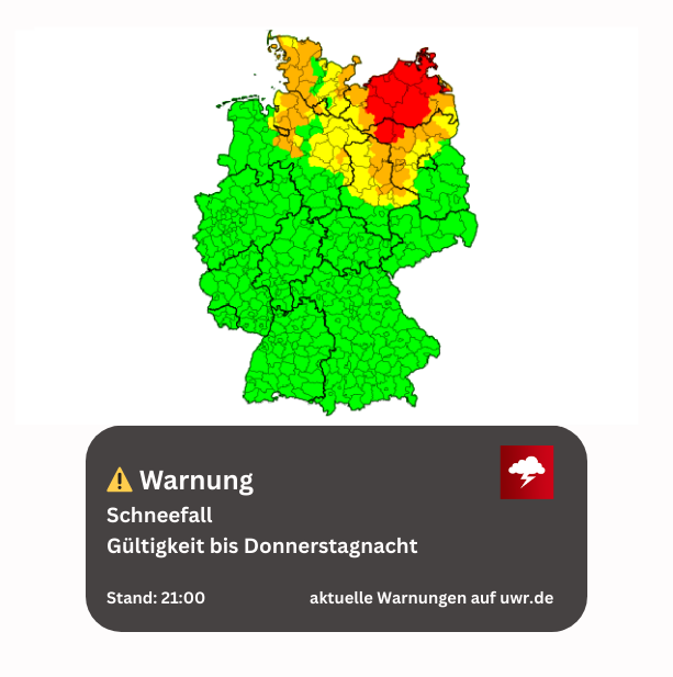 ⚠️❄️ Westlch der #Blitzeis-Zone wird es dagegen weiß!

Hier schneit es in den Morgenstunden, pünktlich zum Berufsverkehr ,zeitweise recht kräftig. Plant für den Weg zur Arbeit mehr Zeit ein und fahrt vorsichtig! 🚗💨

Aktuelle Warnungen: 🔗 uwr.de