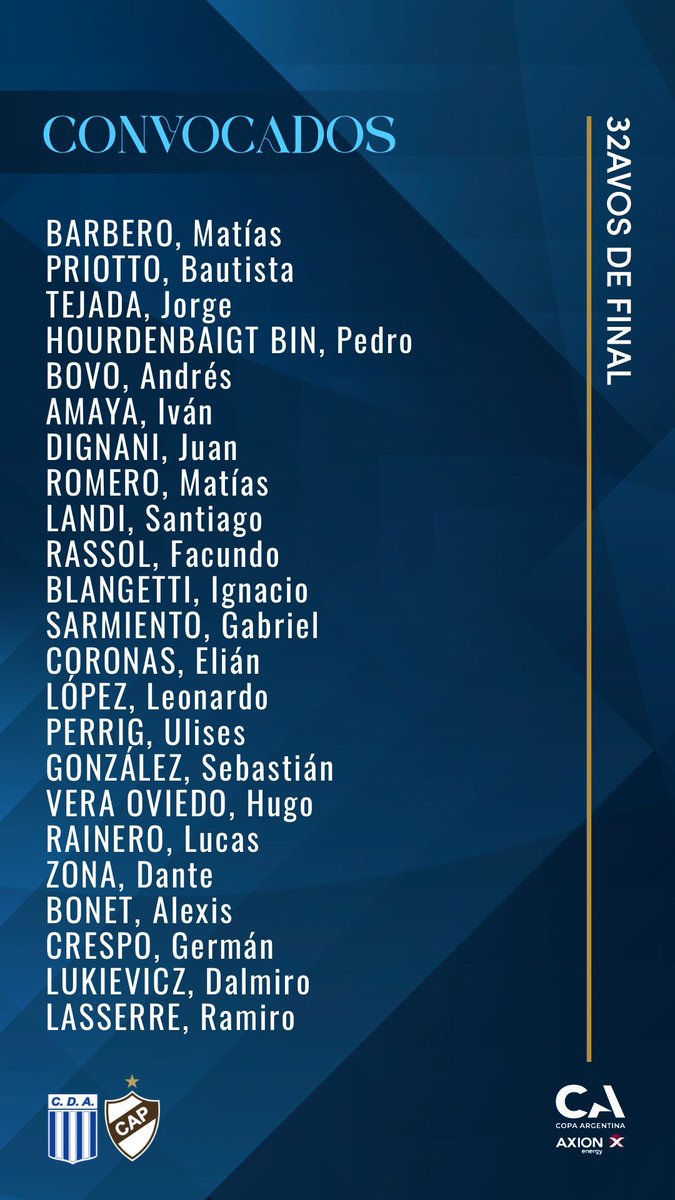 COPA ARGENTINA | 32avos de final

Los convocados por Carlos Mazzola para buscar la heroica en la Ciudad de Caseros.

🤍2️⃣3️⃣💙

#DaleRaya 🔵⚪️🔵 #TodosJuntos