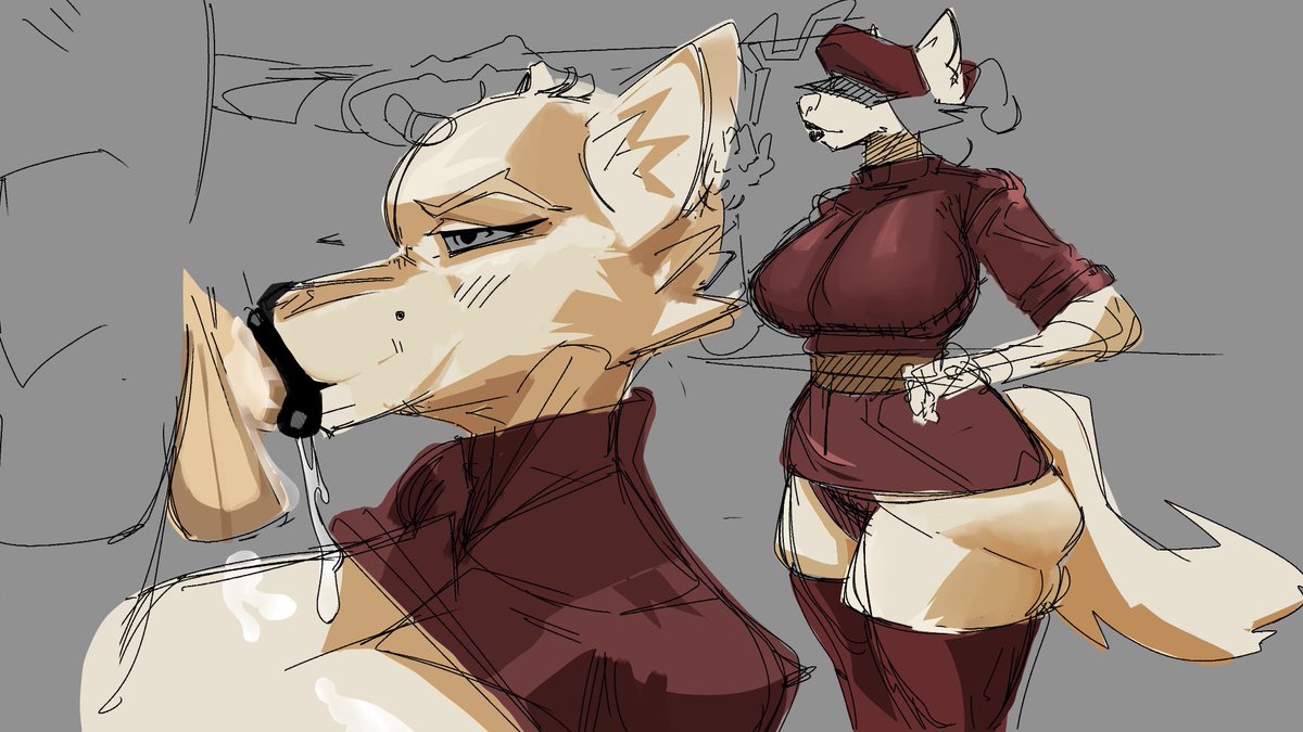 LandFigures's tweet photo. WIP I got going on. Touching up my fundimentals and now putting them to practice 

#furry #blowjob #nsfw #uniform https://t.co/riGbCa6qJR