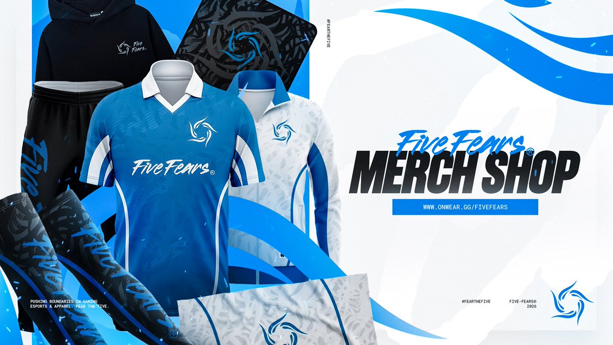 Blue and white never looked better. 

👉 onwear.gg/fivefears