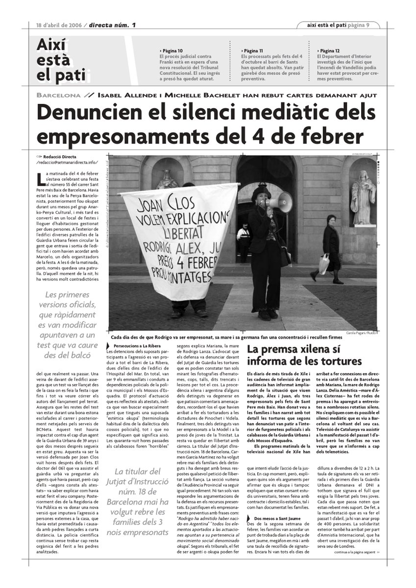 Fa vint anys del cas 4F. Fa vint anys naixia <a href="/La_Directa/">Directa</a> amb un número 1 on qüestionàvem la versió oficial i denunciàvem el silenci mediàtic a casa nostra. En continuaríem parlant. 

Aquí, sencer 👉 directa.cat/papers/directa…