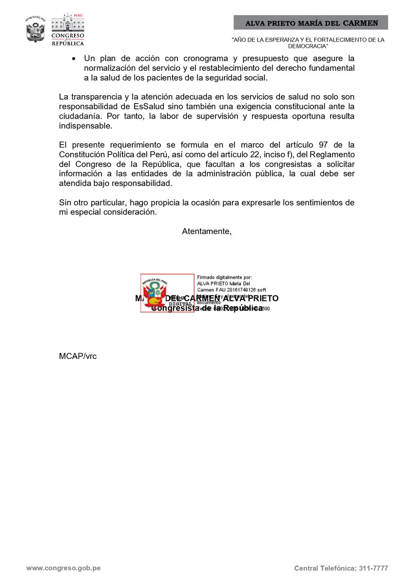 Es indignante que pacientes de EsSalud denuncien que sacar cita en hospitales como Almenara y  Sabogal sea una misión imposible. EsSalud no es gratis, los peruanos le pagamos todos los meses con nuestro trabajo.

Por eso he enviado un oficio URGENTE al presidente ejecutivo de