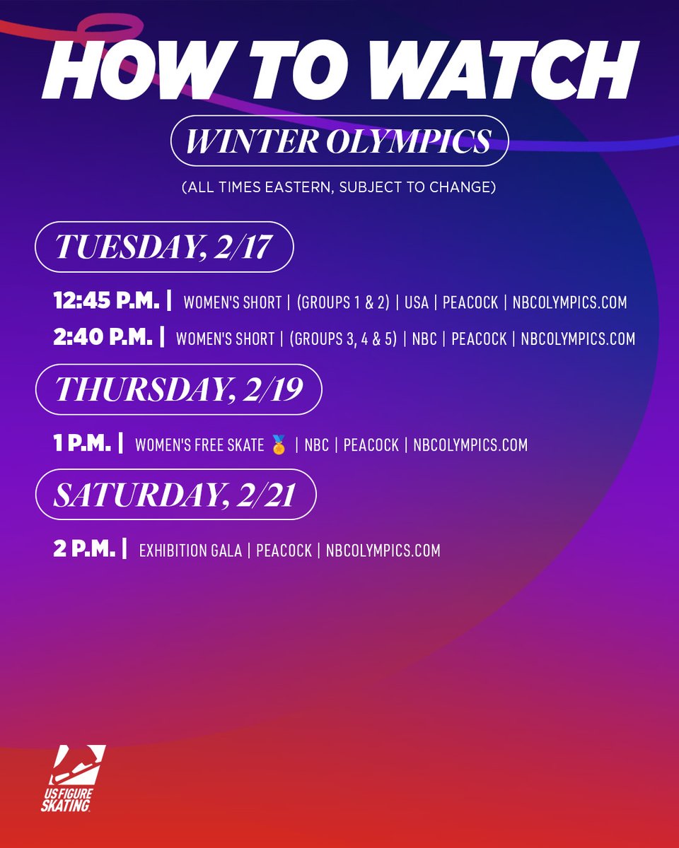 USFigureSkating's tweet photo. Let the games begin... tune in to Team USA Figure Skating at the #WinterOlympics! 🤩 https://t.co/xP2KwXYUW4