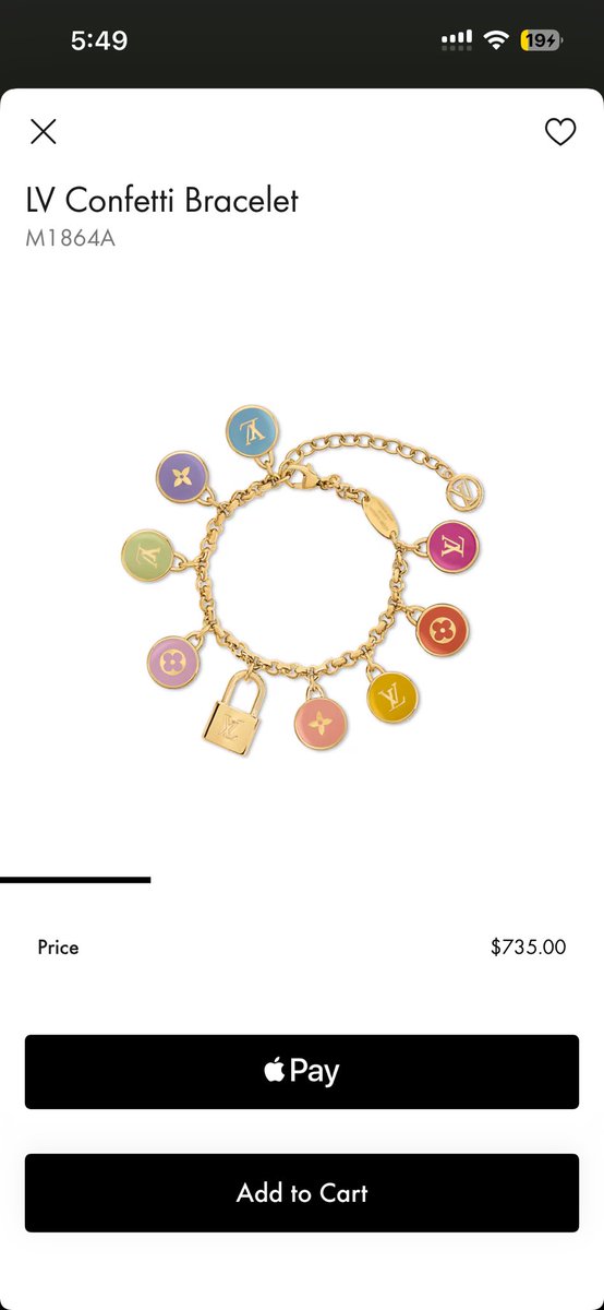 chelcity's tweet image. I loved the coloured bag charm but what I really want is the bracelet but they said they are sold out in the US and I want to try it on before I buy it. @LouisVuitton #firstworldproblems