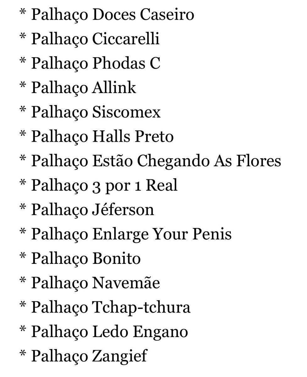 Pelo menos uma vez por ano eu rio dessa lista