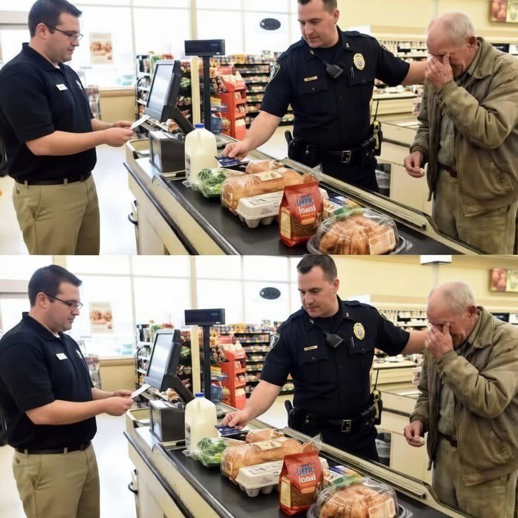 CaptKylePatriot's tweet photo. Officer Miller responded to a call at a local grocery store. The manager had caught a shoplifter. When Officer Miller arrived, he expected to see a teenager stealing candy or a professional thief. Instead, he saw an elderly man, around 80 years old, sitting on a bench in the security office, staring at the floor.
“He tried to leave with a loaf of bread, a carton of eggs, and a small bag of dog food,” the manager said. “We have a zero-tolerance policy. I want to press charges.”

Officer Miller looked at the items. The total value was maybe $12.
He sat down next to the old man.
“Sir, why did you do it?”
The man’s hands were shaking.
“My Social Security check was late,” he whispered. “I haven’t eaten in two days. And my dog… my dog is hungry. I can handle being hungry, but I couldn’t stand watching him look at me like that anymore.”

Officer Miller looked at the man’s worn shoes and thin jacket. He thought of his grandfather.
Officer Miller stood up and turned to the manager.
“I’ll take it from here.”
He escorted the old man to the checkout counter. The manager assumed he was walking him out of the store. But Officer Miller stopped.
He picked up the bread, eggs, and dog food. Then he added a rotisserie chicken, milk, vegetables, and a large bag of high-quality dog food. He pulled out his credit card and paid for everything.

“Sir, you’re not going to jail today,” Officer Miller said to the old man. “You’re going home to feed your dog.”
The old man began to cry right there in the middle of the store.
“Why?” he sobbed. “I broke the law.”
“Sometimes the law is black and white,” Officer Miller said. “But humanity is gray. In this city, we take care of our elders.”

Officer Miller drove the man home and helped him put the groceries away. He gave him his personal cell phone number.

“Next time you’re hungry, don’t steal,” Miller said. “Call me.”
The police department later shared a photo of the receipt. It went viral, reminding everyone that being a police officer isn’t just about making arrests—it’s about making a difference.

Mr PitBull 📱

Beautiful story, we need to pay more attention to our surroundings and help those that are struggling if we can.  

@CaptKylePatriot
