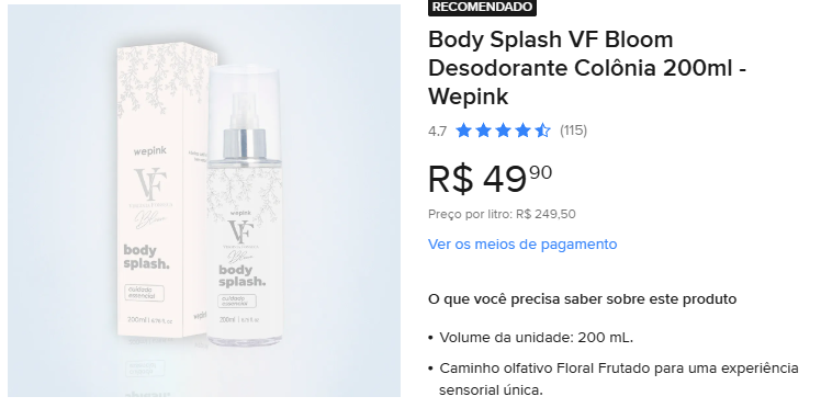 PromosJao's tweet photo. ALÔ VIRGÍNIA

Body Splash VF Bloom Desodorante Colônia 200ml - Wepink

Por 49,90

https://t.co/zEDASXmORz

#mercadolivre #perfume https://t.co/f2J7NTUL2g
