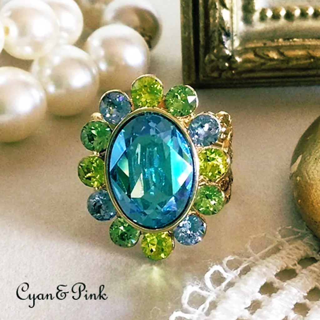 2位はコチラ🩵 貴和クリスタル アクアマリンムーンライトのリング