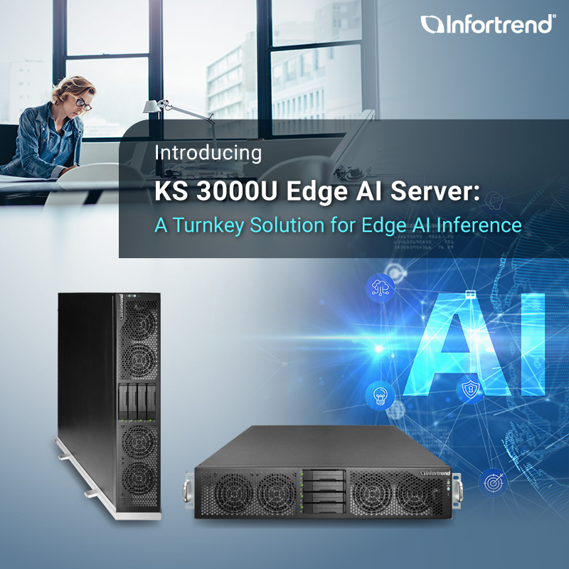 Infortrend's tweet photo. Meet 𝗞𝗦 𝟯𝟬𝟬𝟬𝗨 — our new #EdgeAI Server built for real-time AI inference at the edge, designed for locations such as #retail stores and #branch offices.

👉 See how KS 3000U brings AI closer to where data is generated: https://t.co/8KGxRPdwG1

#Infortrend https://t.co/JZGsERFWVF