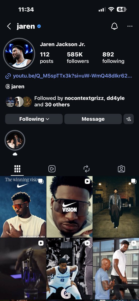 jjj cropped the “Memphis” off his jersey in his profile photo 💔🥲