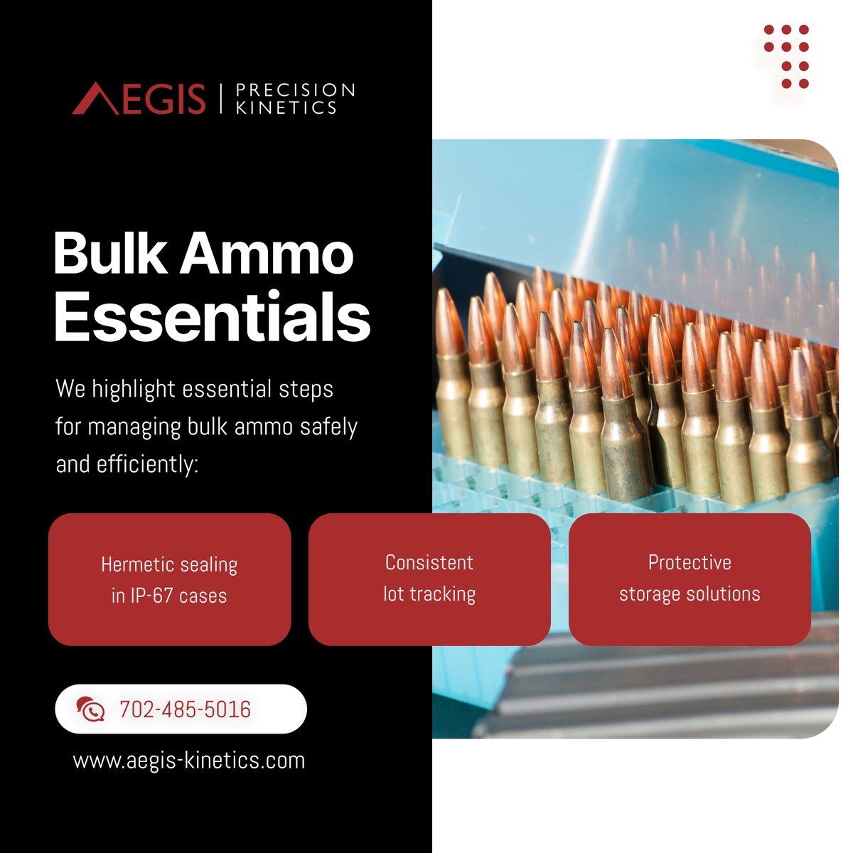 aegisprecisionk's tweet image. Effective management ensures bulk ammo remains safe, organized, and ready for use. Simple practices reduce risk and extend product life. Follow these essentials for efficient handling. 💡📦

#BulkAmmunition #LasVegasNV #StorageEssentials #ProductManagement #SafeStorage