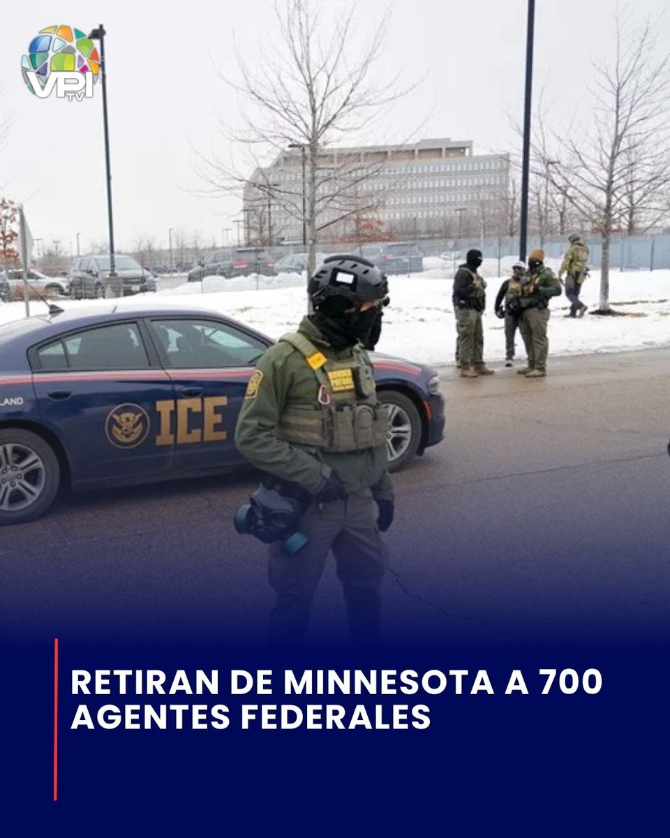 ReporteYa's tweet image. #4Feb #EEUU
Retiran de Minnesota a 700 agentes por tensión: manifestaciones no paran

La tensión en Minnesota obligó al gobierno de #EEUU. mover sus fichas. Tom Homan, el encargado de la política migratoria, confirmó el retiro de 700 agentes federales tras la muerte del enfermero…