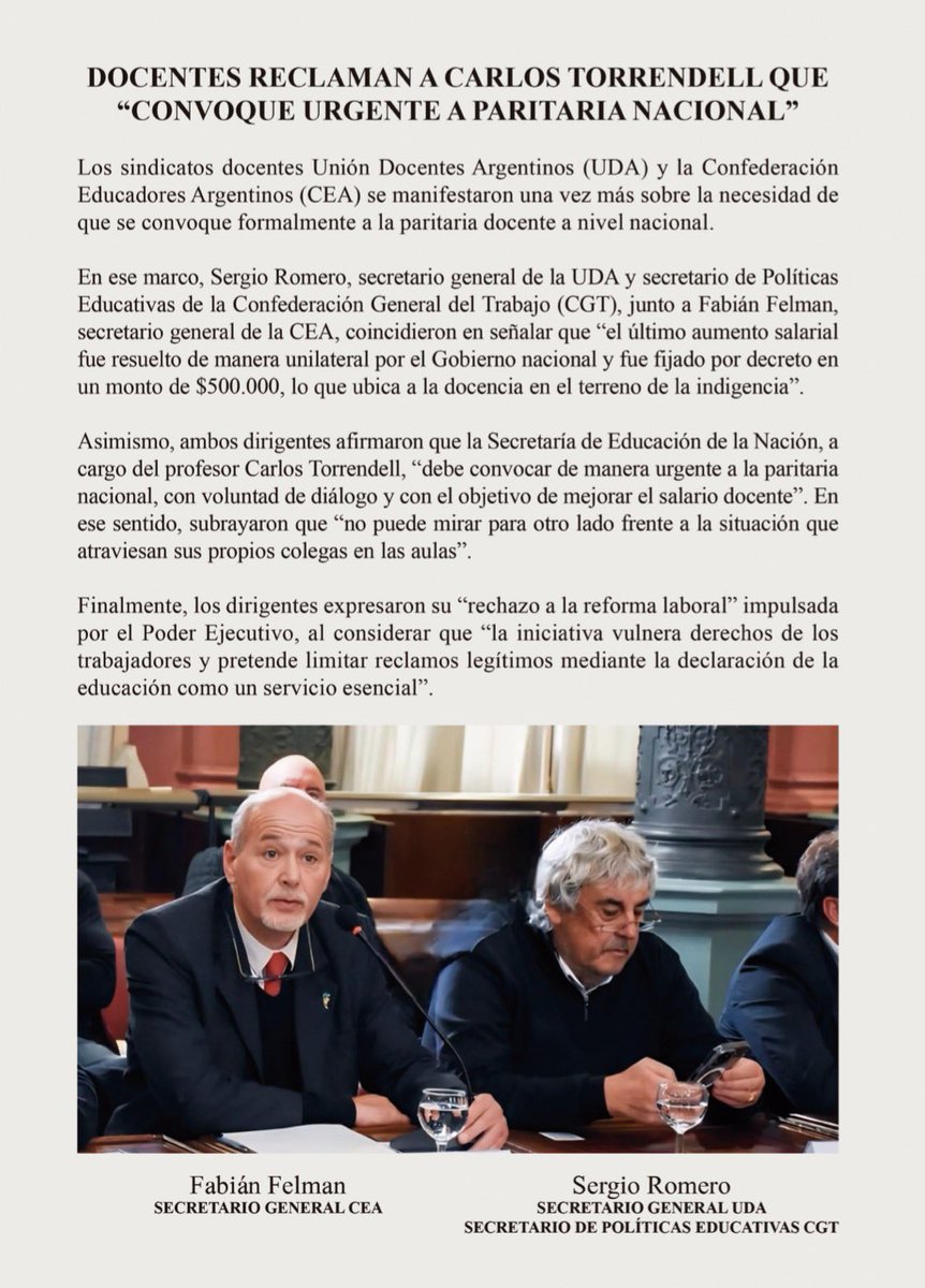 UNIÓN DOCENTES ARGENTINOS tweet media