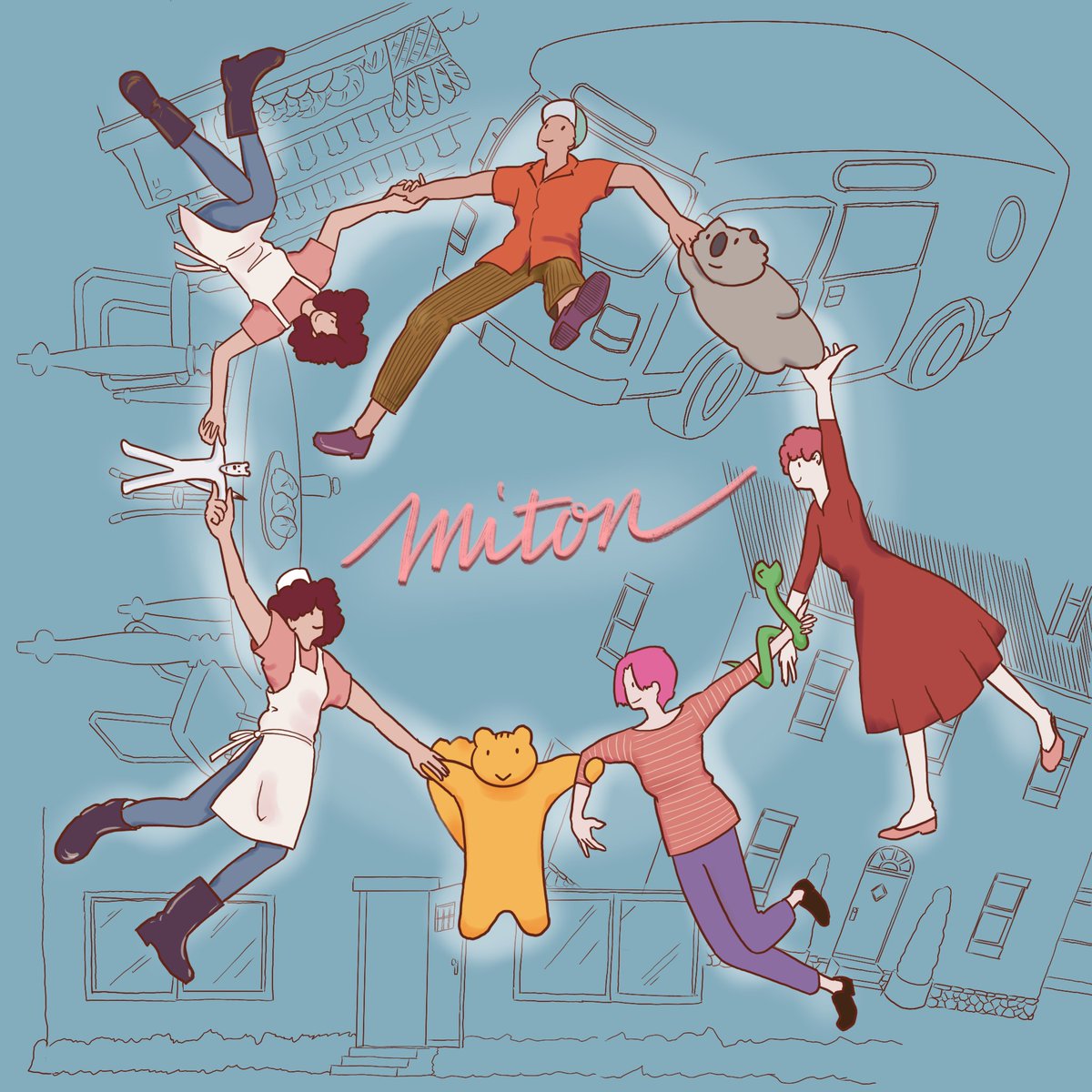 azao_miton's tweet photo. みんなでサークル！　楽しい春がきますように〜♪ https://t.co/YWKlZlRPv9