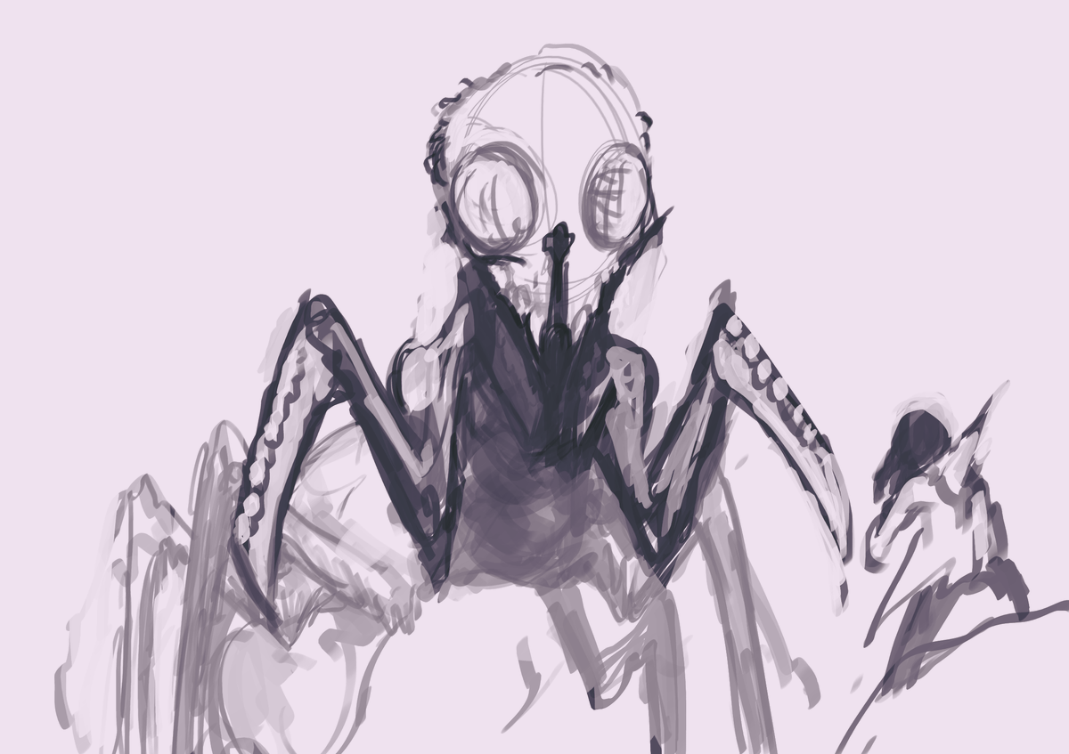 "The Smiling Mantis"
Know what, I'm really liking this Kamacuras design I decided to make a bonus sketch