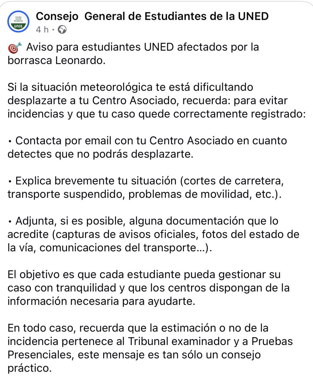 cge_UNED's tweet photo. Por favor poneros en contacto con vuestros Centros Asociados. https://t.co/9FQiAgSVnc