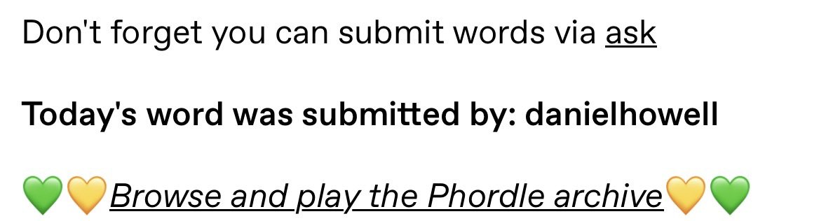 cemetarybat's tweet image. today’s phordle submitted by WHO?