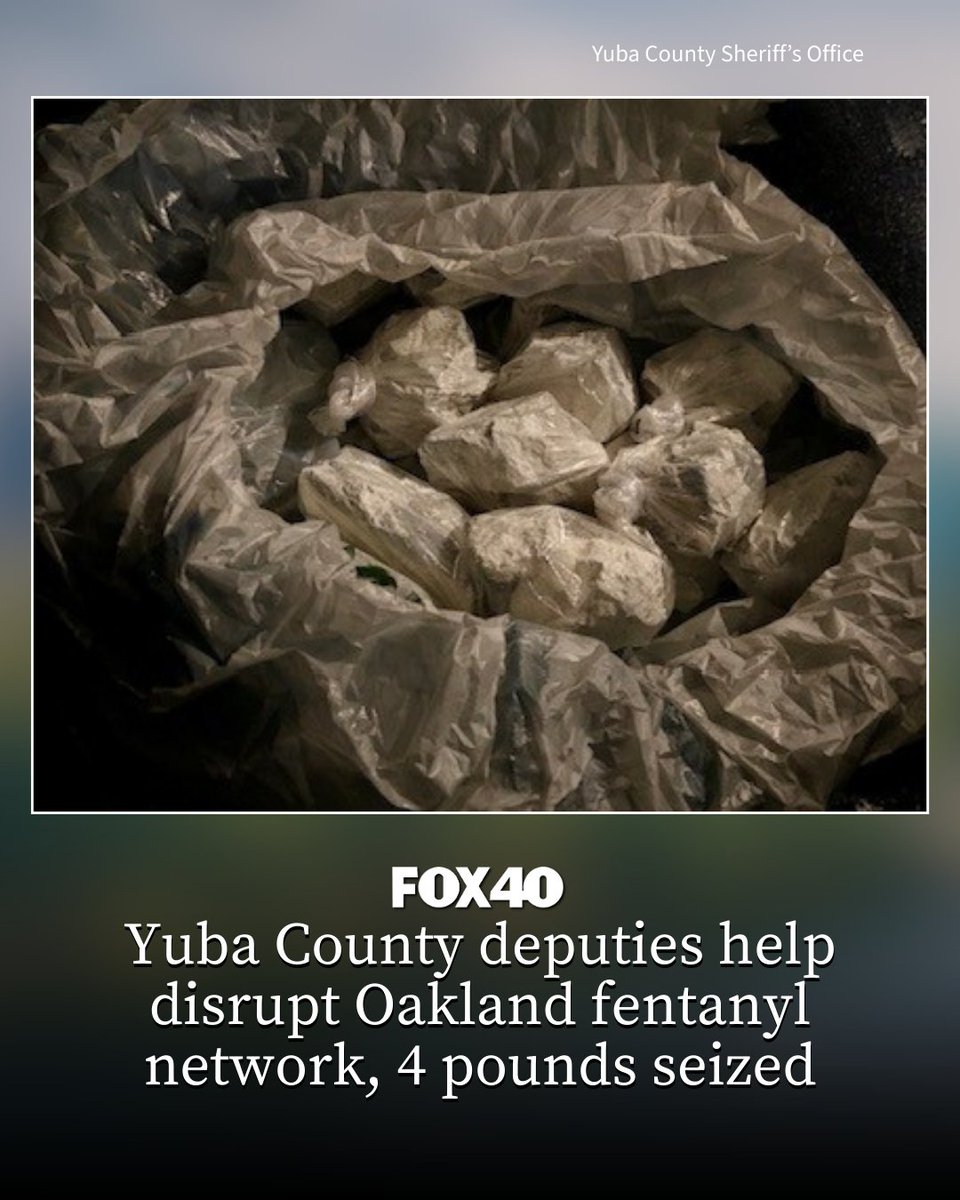 FOX40's tweet image. An Oakland-based fentanyl supply network responsible for distributing the deadly synthetic opioid into the Sacramento Valley and surrounding areas has been dismantled after a weeks-long investigation.

fox40.com/news/local-new…