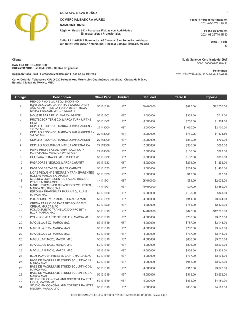 jorgegogdl's tweet image. La empresa que le vendió los maquillajes y labiales por 200 mil pesos al Senado, es turbo fantasma está ubicada en una casa de Campo en Tlaxcala. El tal "Gustavo Nava Muñoz", es otro de los "empresarios" cercanos a Adán Augusto.

Info de la factura: @Libro_negro_