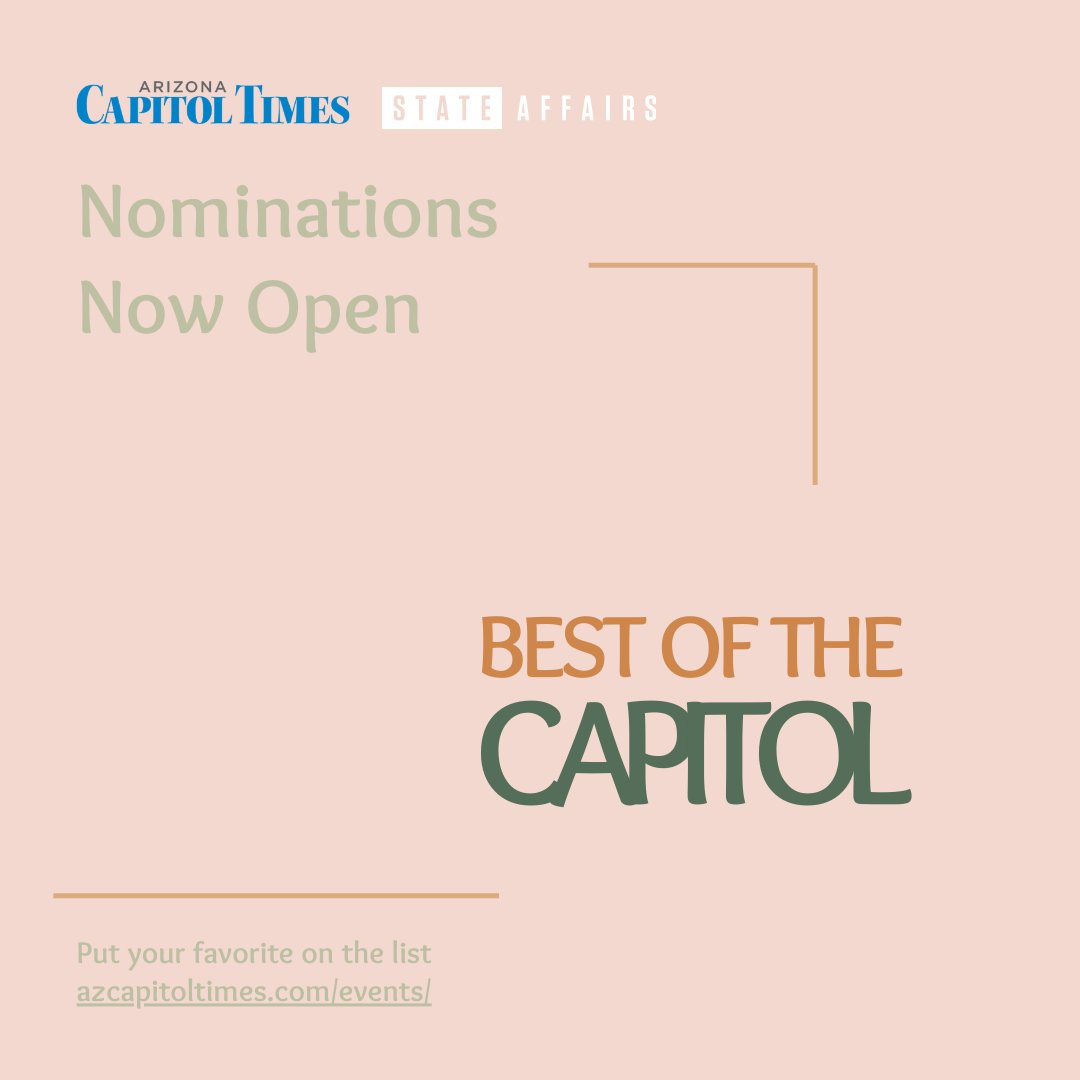Have someone you'd like to nominate for one of our 30+ categories? Fill out the form below below and help us recognize the one's fighting hard for Arizona's future. 
azcapitoltimes.com/news/2026/02/0…