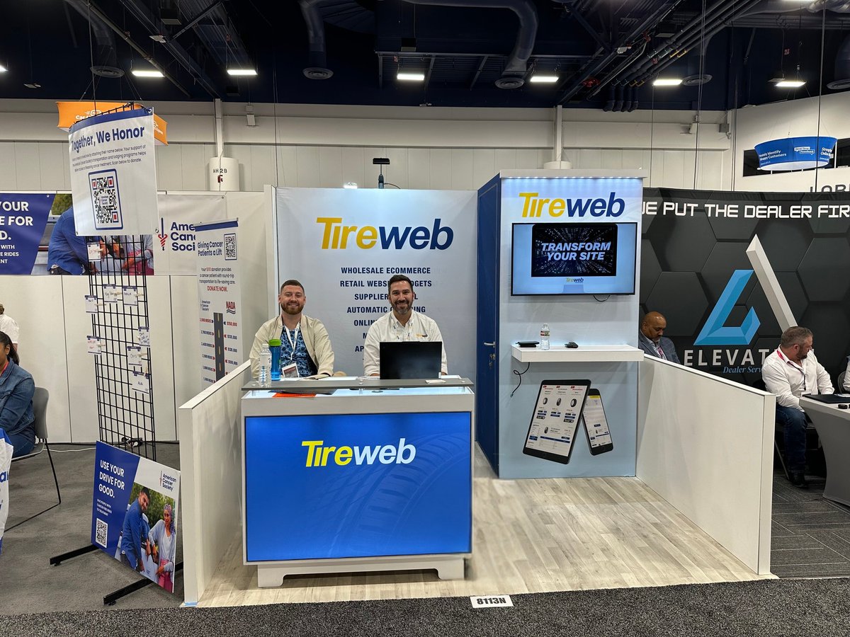 Tireweb's tweet photo. Day 1 of @NADAUpdate 2026 is underway! If you're in Vegas visit us at booth 8113N to learn how we can help you sell more tires. #tireweb #ecommerce #tiresearch https://t.co/0mD9fClrVp