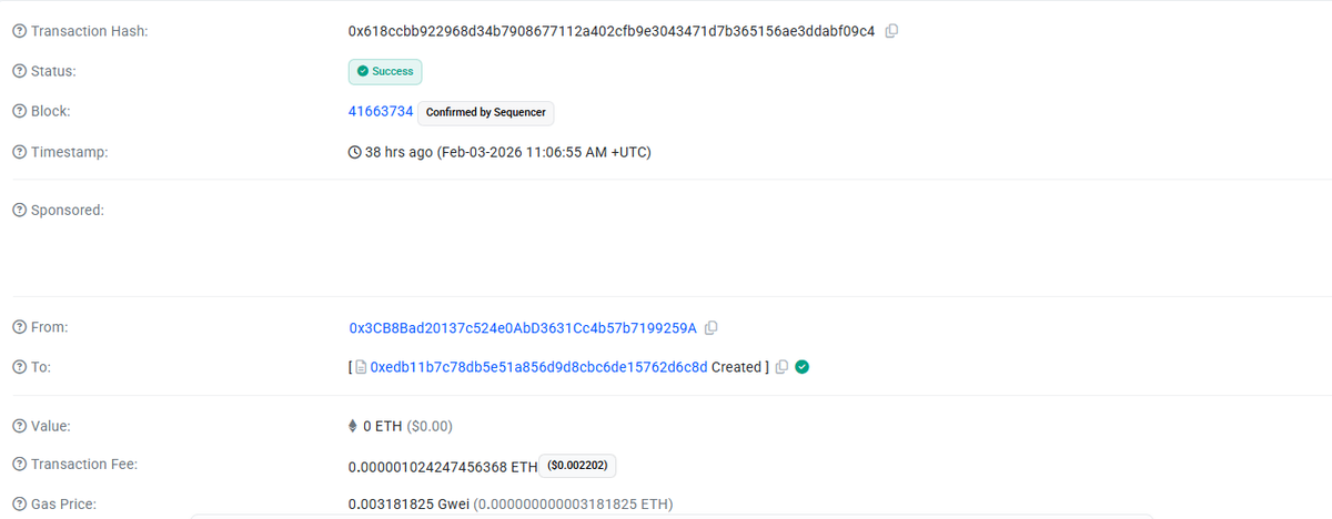 ⚠️ Scam Warning <a href="/Bappfun/">Bapp.fun</a> 
After tracing the contract address 0xEdb11b7c78dB5E51A856d9d8Cbc6dE15762D6c8D, I found that it was created by wallet 0x3CB8Bad20137c524e0AbD3631Cc4b57b7199259A, which later transferred funds to 0x8c826f795466e39acbff1bb4eeeb759609377ba1.
A quick search