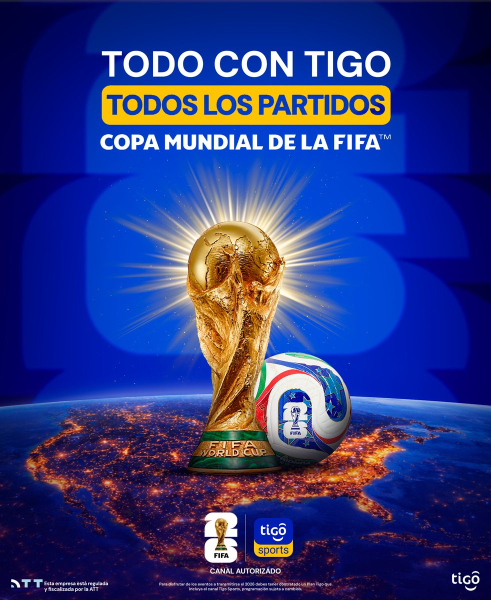 🤩 El Mundial no se resume, se vive completo ⚽🔥
➡️ En Tigo tendrás TODOS los partidos EN VIVO de la Copa Mundial de la FIFA 2026™.
➡️ Prepárate para gritar los goles como se debe 📺🙌