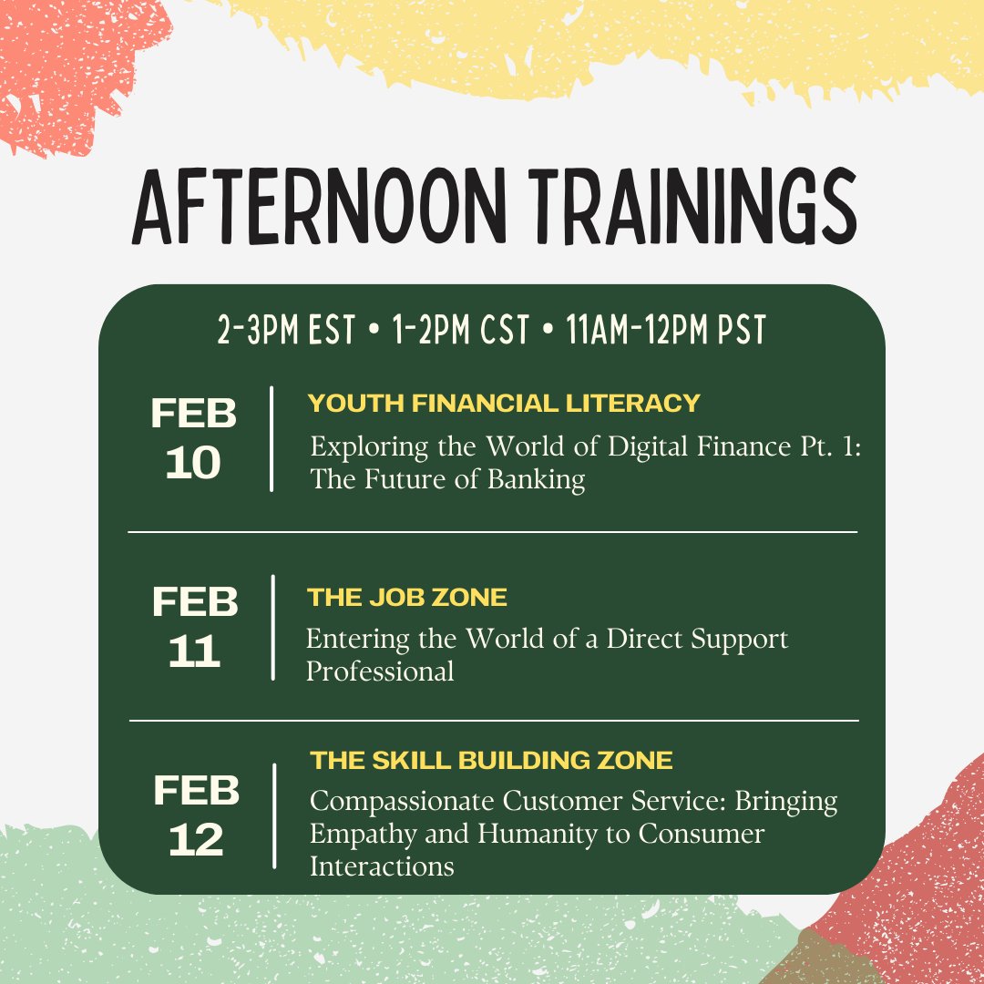 Another month, another set of Get In the Zone FREE Virtual Trainings! 
Current clients can contact their Career Advisor or Corporate Representative to reserve a spot. Not a client yet? Reach out to your local America Works office to see if you’re eligible.