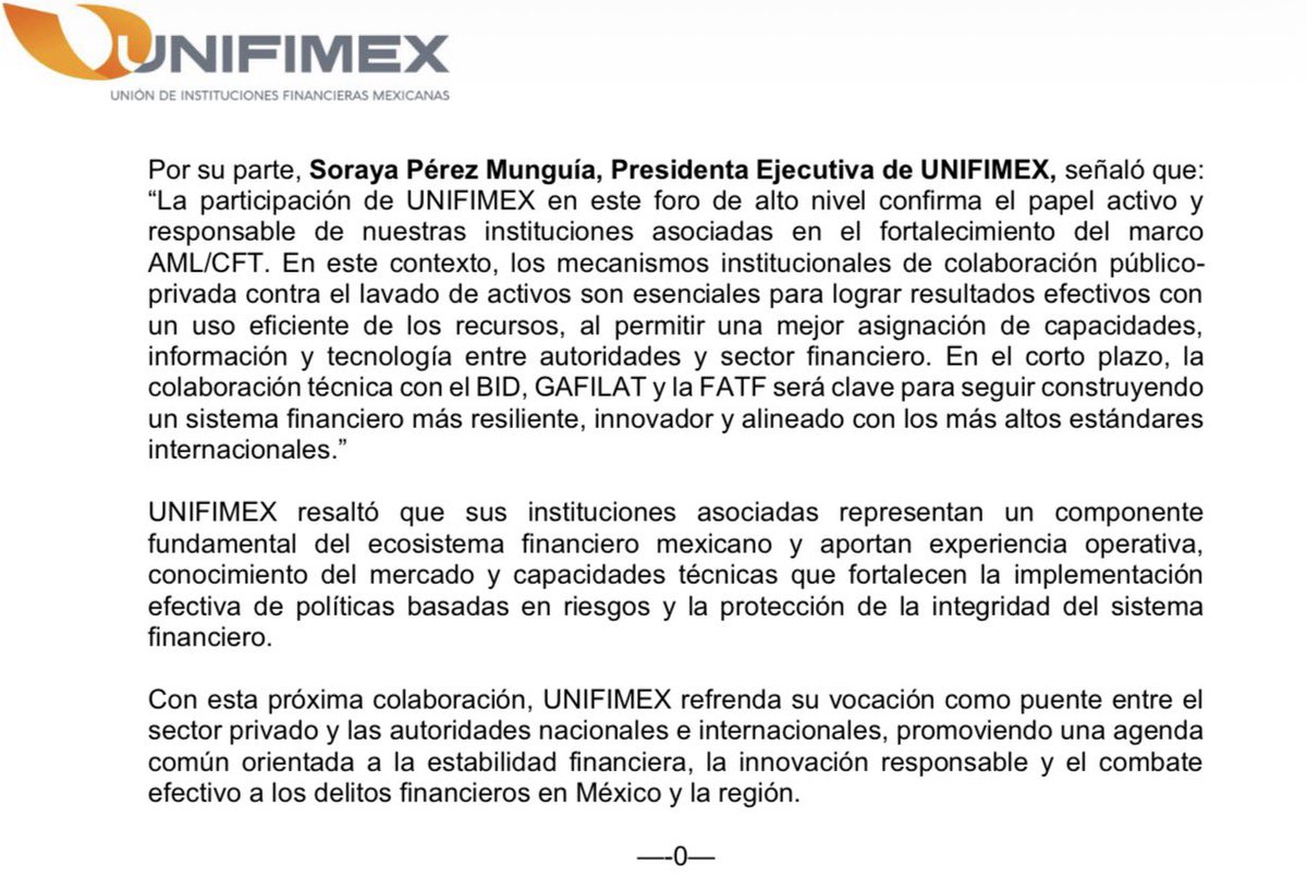unifimex's tweet photo. La #UNIFIMEX reafirma su compromiso con el fortalecimiento del sistema
financiero y la integridad regional al fungir como sponsor estratégico del Side Event
organizado conjuntamente por el @BIDInvest, @gafilat y @FATFNews https://t.co/NvcaPoGeMm