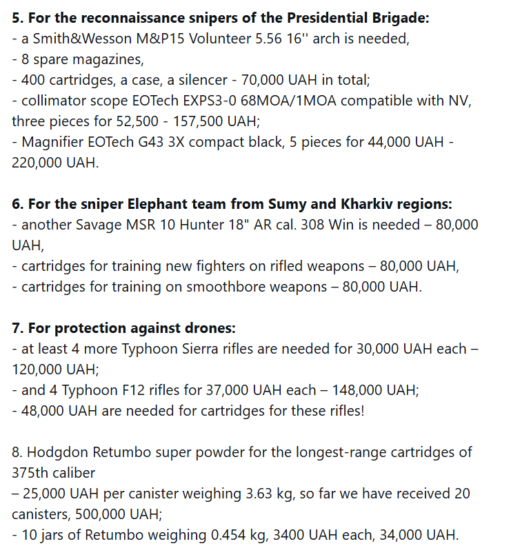 Literally every ₴,€,$ you spend can plant a sunflower here🌻 
That's about how much Retumbo powder is needed for 1 .375 caliber cartridge🚀

If you, or a group of like-minded people, can sponsor some equipment, that would be greatly appreciated✨

Repost would be very helpful💯