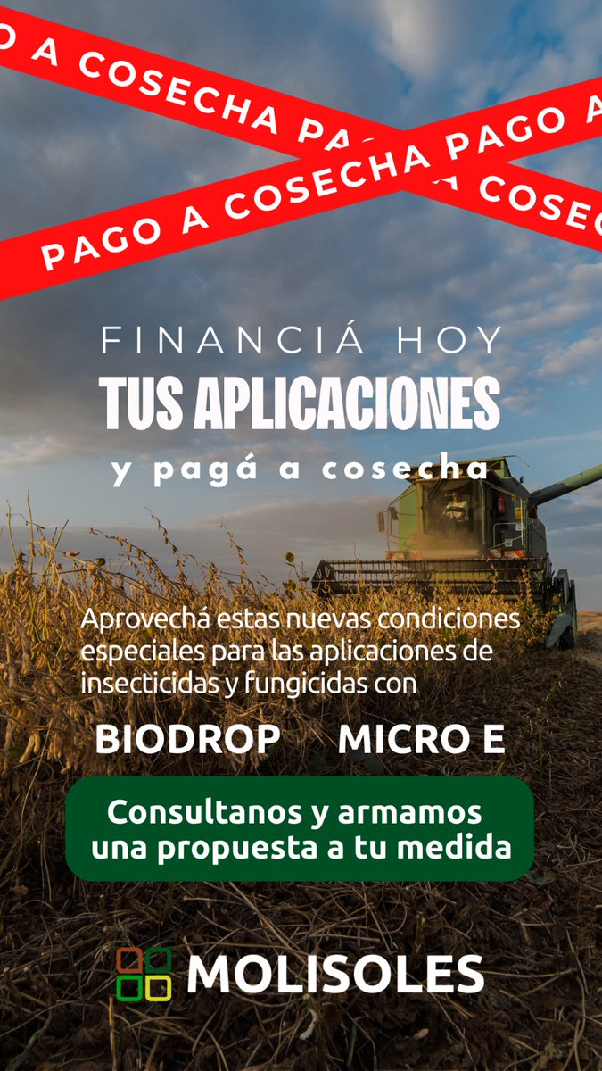 En Molisoles te acompañamos no solo con tecnología, sino también con condiciones comerciales pensadas para la campaña.

👉  Consultanos y armamos una cotización a tu medida