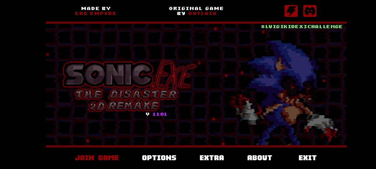 Atención a la comunidad de los exe!!! Sonic.exe the disaster 2D no merece morir en el olvido!!! Necesitamos que lo actualicen o mínimo nos dejen devuelta las versiones anteriores!!! Larga vida a the disaster 2D!!!
#sonicexethedisasterreturns