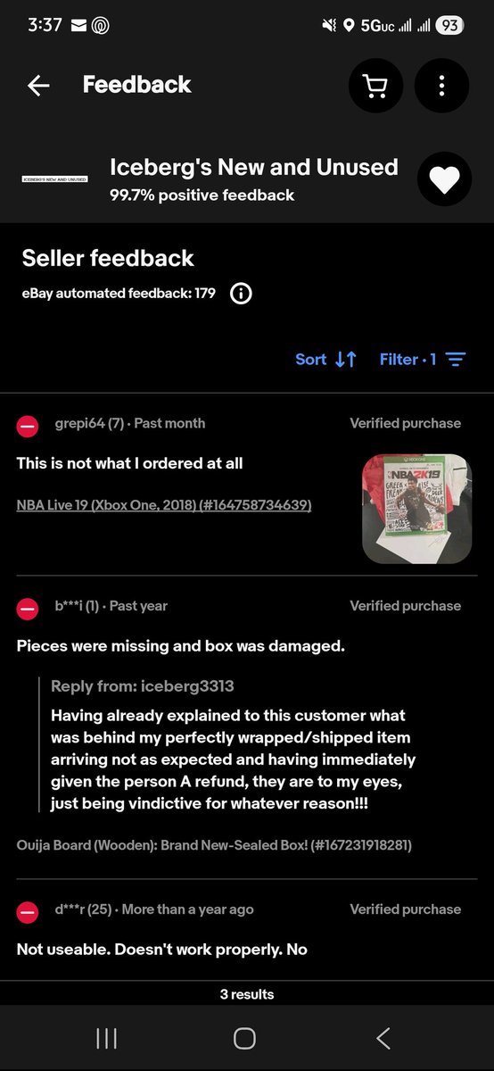 gpipes24's tweet photo. @AskeBay I need help to remove a comment a left on a sellers page we were able to resolve our issue.. I want to make sure he's gets a positive review https://t.co/btqXVYrqvI