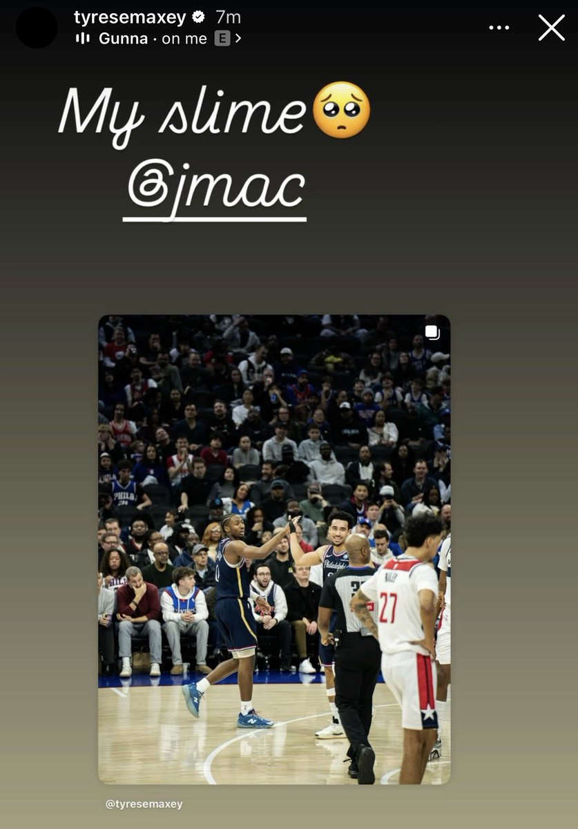 SixersJustin's tweet image. Tyrese Maxey on Instagram