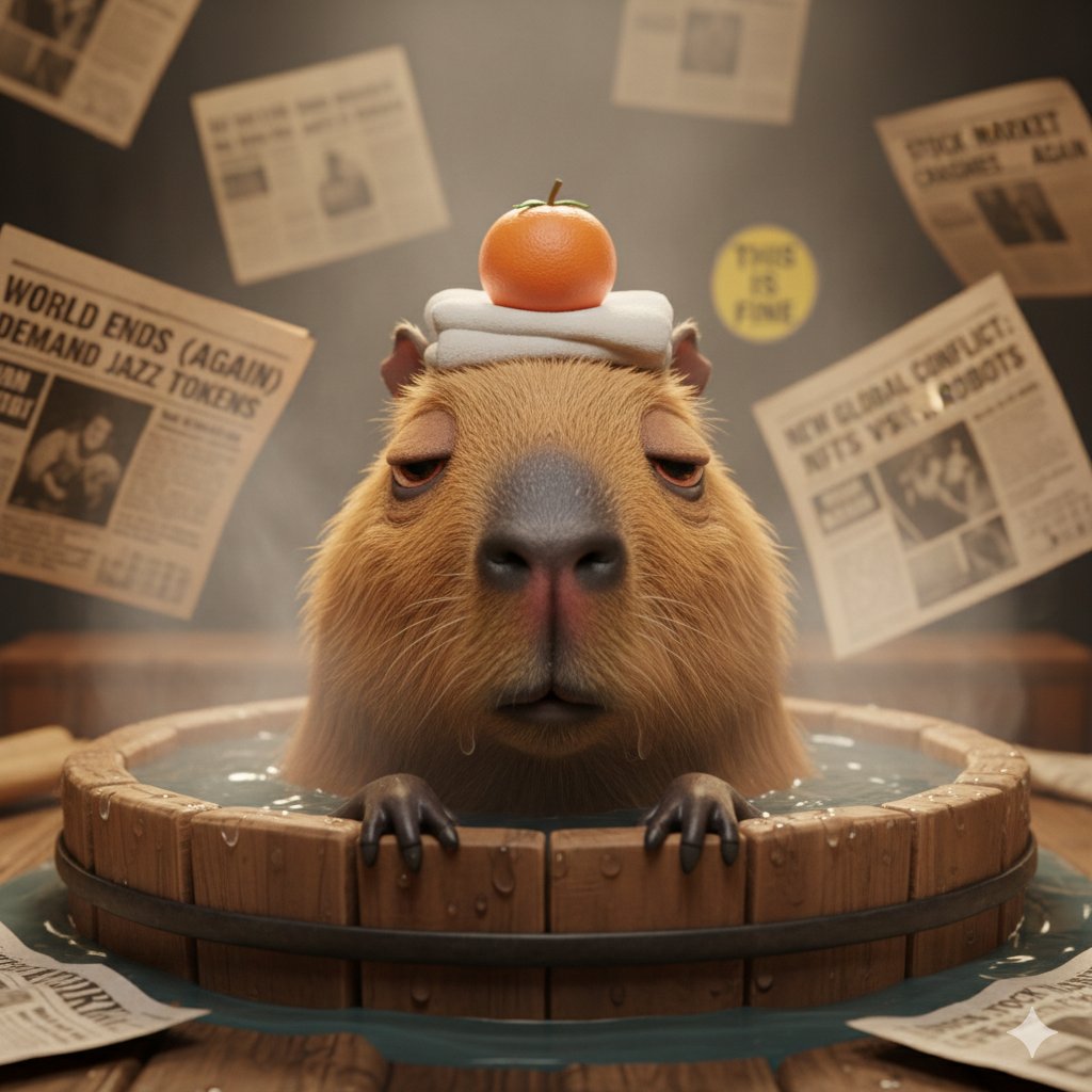 BastaCapy's tweet photo. The world is a mess. History is a scam. 📉🔥
​Stop trading the chaos. Start floating in the tub. 🛀
​$BASTA is here to end the noise. 🍊🧘‍♂️

​#Solana #Basta #Capybara https://t.co/MYLnk9AU3k