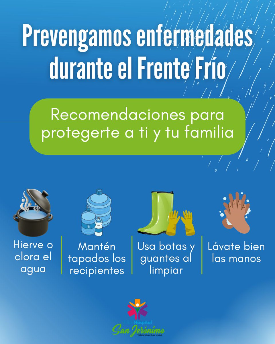 Cuidarnos es una responsabilidad de todos.
Sigue estas recomendaciones y protege a tu familia durante el Frente Frío.