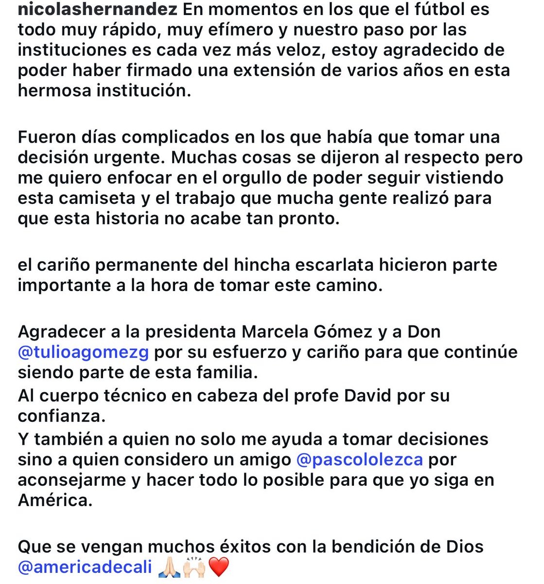 Más jugadores así comprometidos como Nico.