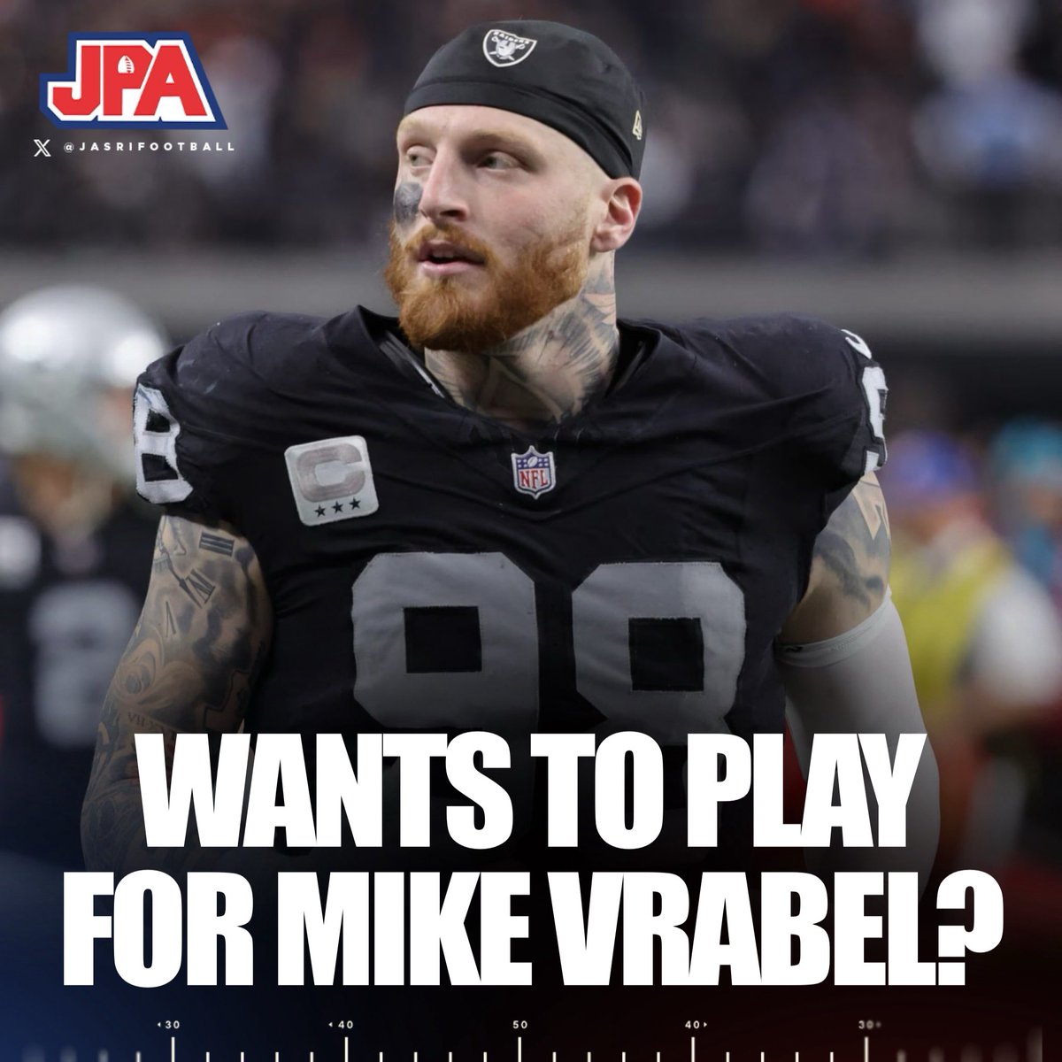 jasrifootball's tweet image. 𝗥𝗨𝗠𝗢𝗥𝗦: Dianna Russini says Maxx Crosby had told her before that he wants to play for Mike Vrabel. 

Could we see the AFC Champions add another star to their roster?