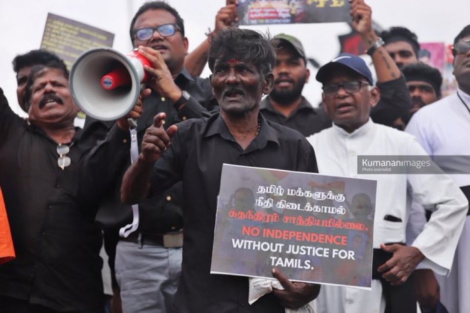 ampanai's tweet photo. Then it was “the streets of Philadelphia.”
Yesterday, we were reminded of our rights on the “streets of Minneapolis.”
Today, we witness the “streets of Tamil Eelam.”
#NotMyIndependence #Eelam
#RightToSelfDetermination #LKA https://t.co/yOv59awYBS