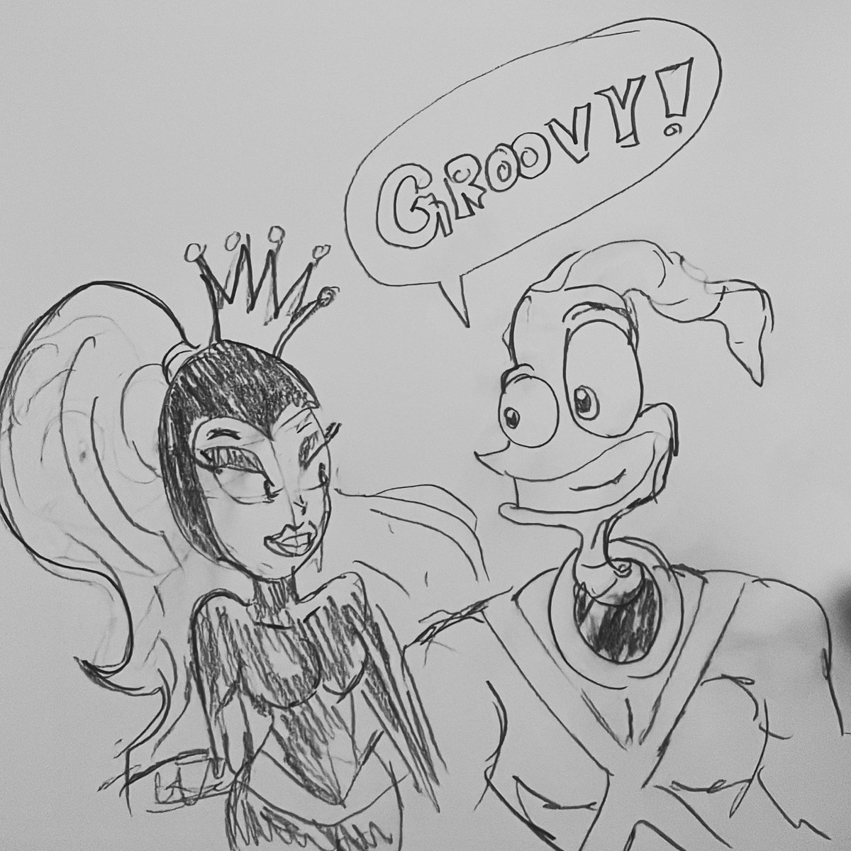 Earthworm Jim and Princess What’s-Her-Name.

#drawingartwork #videogameartwork #earthwormjim #groovy #drawingeveryday