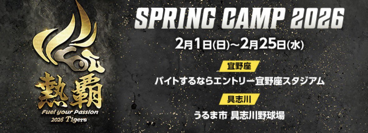 近本　阪神タイガース　春季キャンプ2026