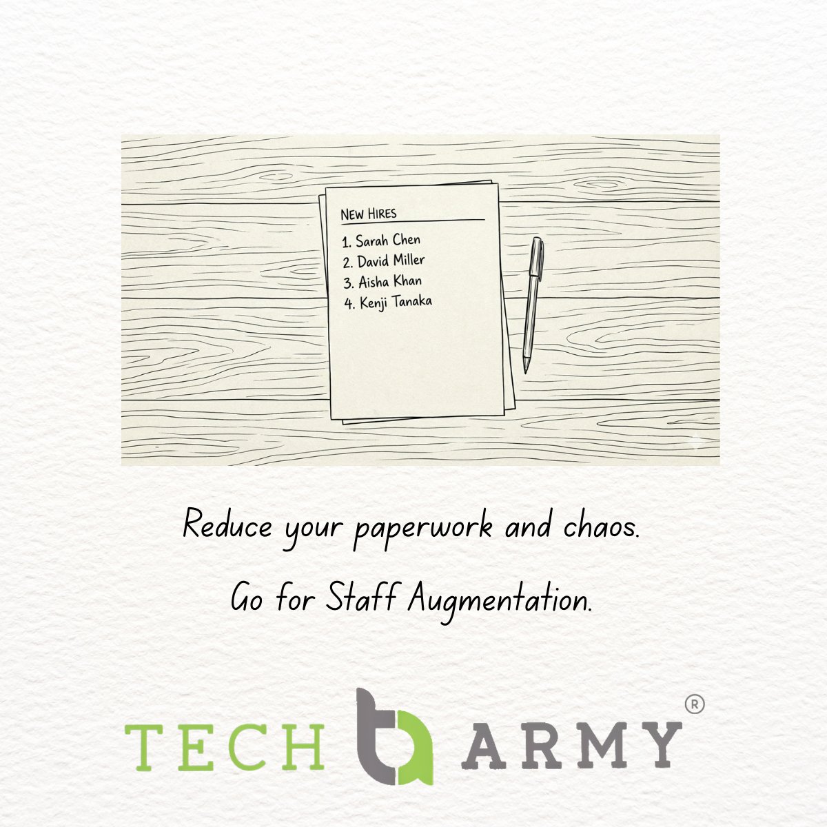 TechArmyLLC's tweet photo. Staff augmentation helps agencies simplify hiring by providing vetted talent with documentation already in place, so teams can focus on the work, not the forms. https://t.co/LlDyEflD9E