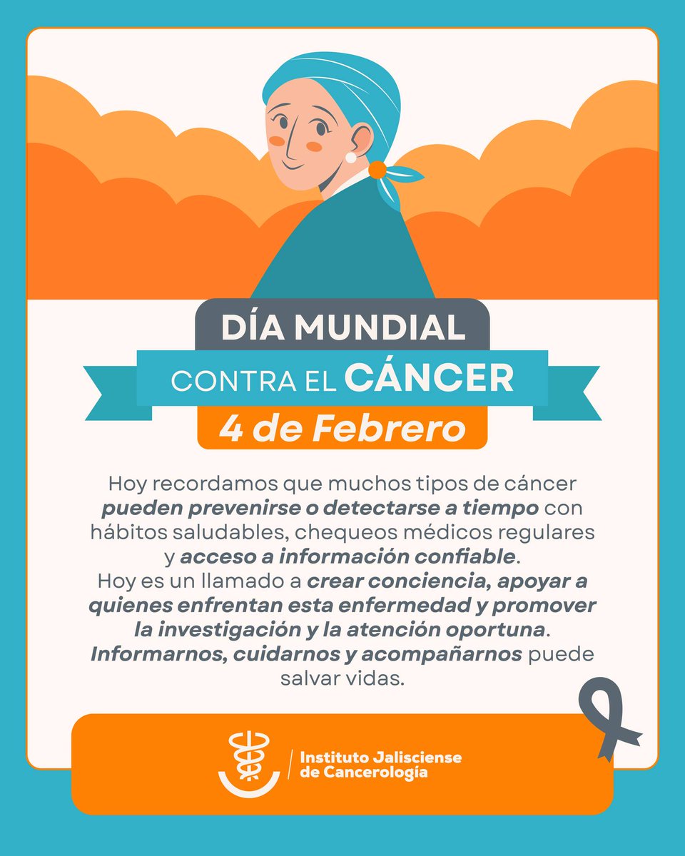 Día Mundial contra el Cáncer🎗️
Hoy recordamos la importancia de la prevención, la detección temprana y el apoyo a quienes luchan cada día. Hoy y siempre, juntos contra el cáncer.💙
#DíaMundialContraElCáncer. 💪✨