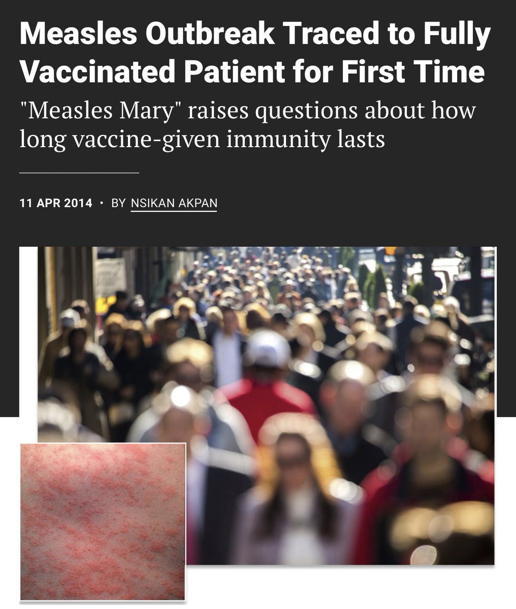 Have you ever heard of Measles Mary?
She was the “ground zero” patient in the 2011 measles “outbreak” in New York.

She was fully vaccinated, with two doses of the MMR vaccine, and she spread measles to others who were also fully vaccinated …

“That’s why a fully vaccinated