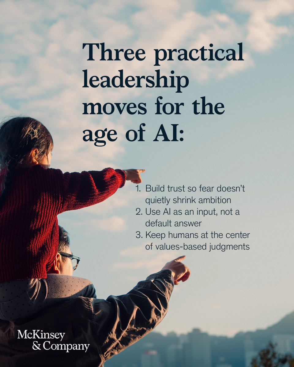 The future should not be decided by code. It has to be shaped by leaders willing to decide if, when, and how AI serves people — and to keep exercising judgment as the technology evolves.  Senior Partner Carolyn Dewar in Fortune: 
🔗 bit.ly/4q7EhVR [Sub required]