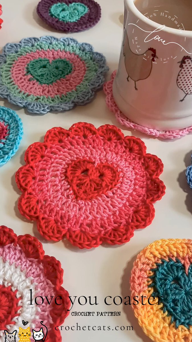 CrochetCats_'s tweet photo. Scalloped coasters with an embedded heart - so pretty! Perfect for coffee lovers. Step-by-step instant PDF download.

https://t.co/BJgc3inKal

#crochetflowers #crochetcoasters #heartpattern https://t.co/LWN1C2IMOS