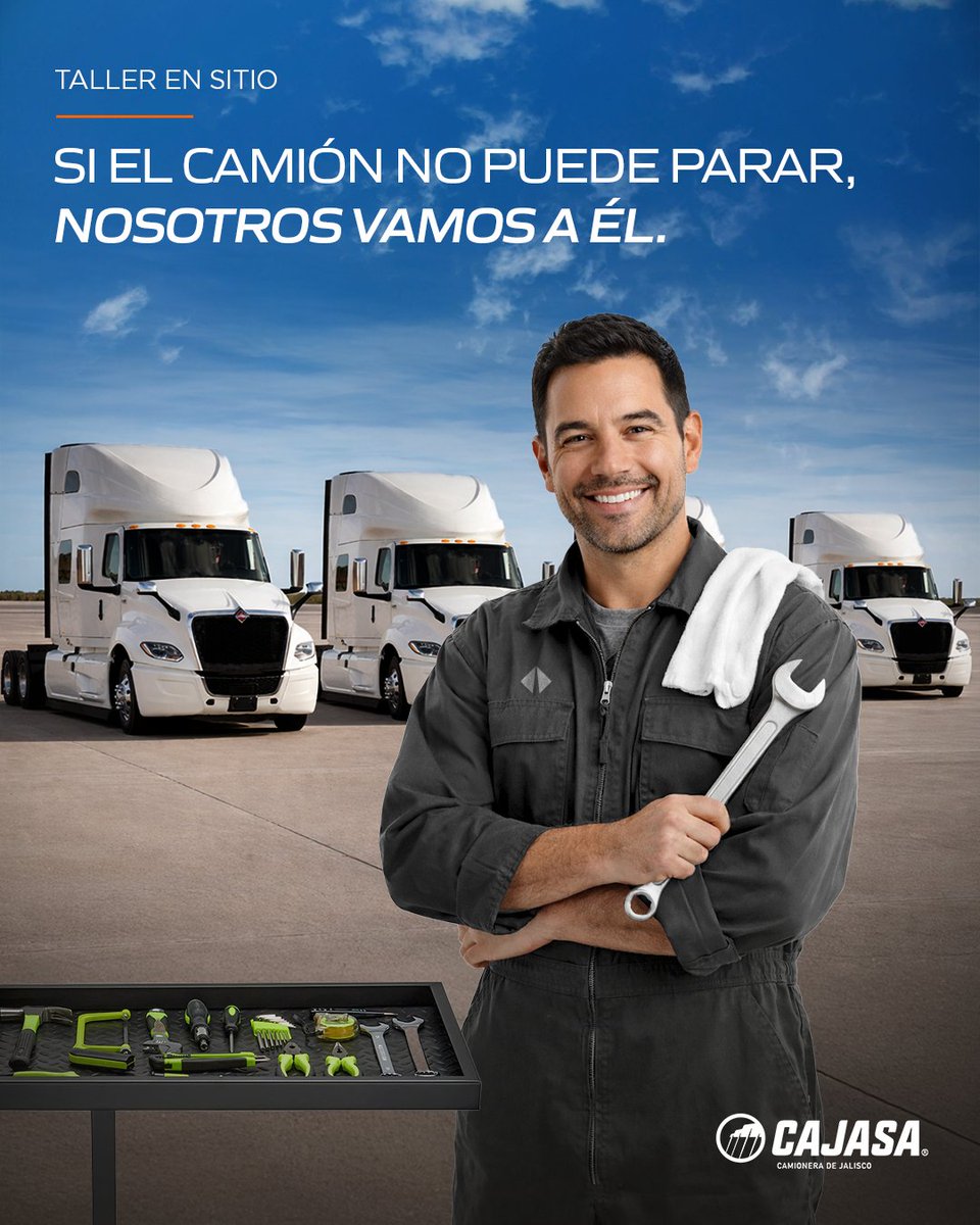 CAJASAMX's tweet photo. ¿Tienes una flota grande?

Cuando la operación no puede detenerse, el servicio debe adaptarse.

Con el Taller en Sitio llevamos atención técnica directo a tu flota para reducir traslados y tiempos muertos.

🚛🛠️ Disponible en #CAJASA. https://t.co/1hHdCDZr9F