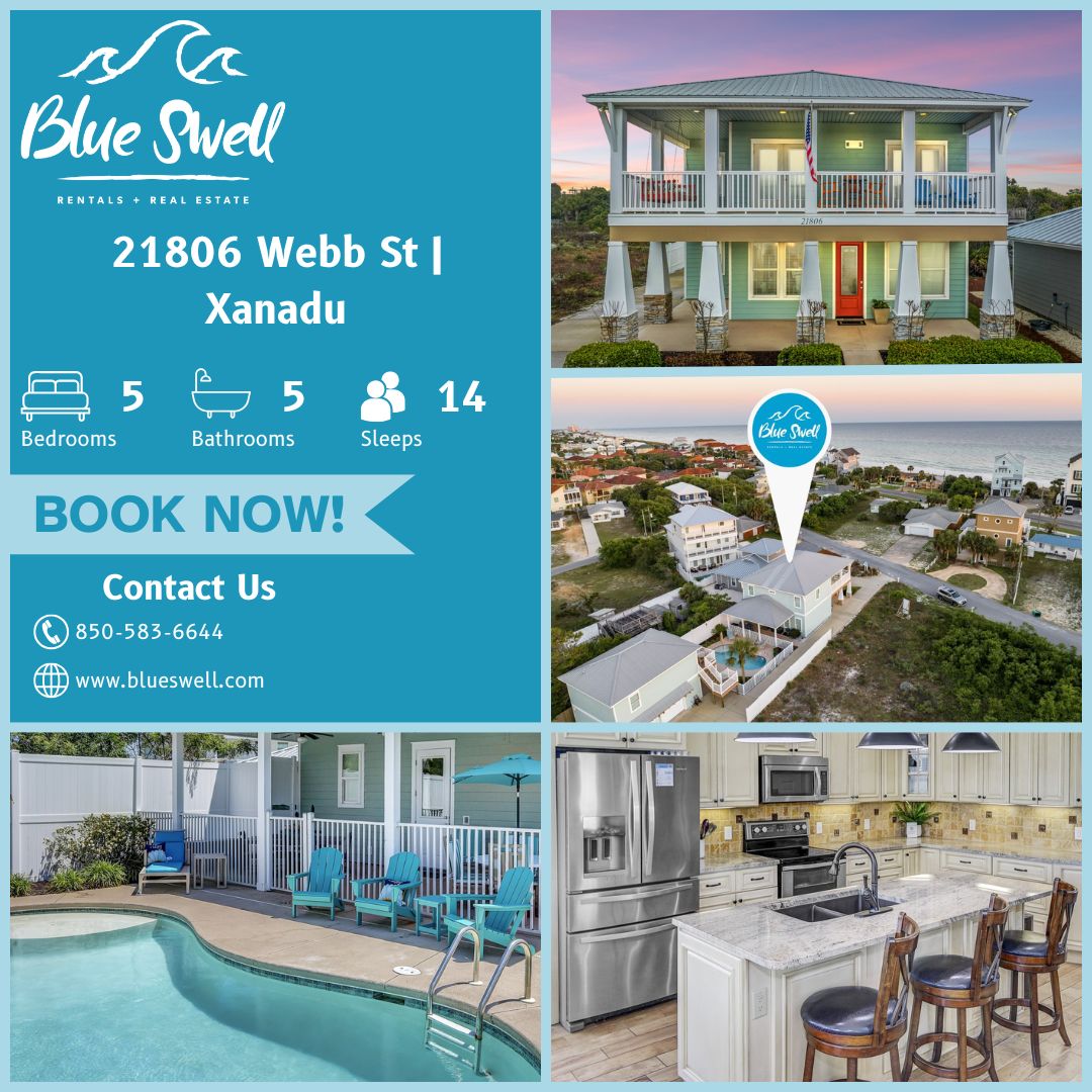 goblueswell's tweet image. Escape to Xanadu 🌊
A spacious 5BR, 5BA home that sleeps 14 and includes a private pool, perfect for making memories with family and friends.

Reserve now 👉 blueswell.com/vacation-renta…

#Xanadu #VacationRental #PrivatePool #FamilyFriendly #BeachEscape #CoastalLiving #BlueSwell