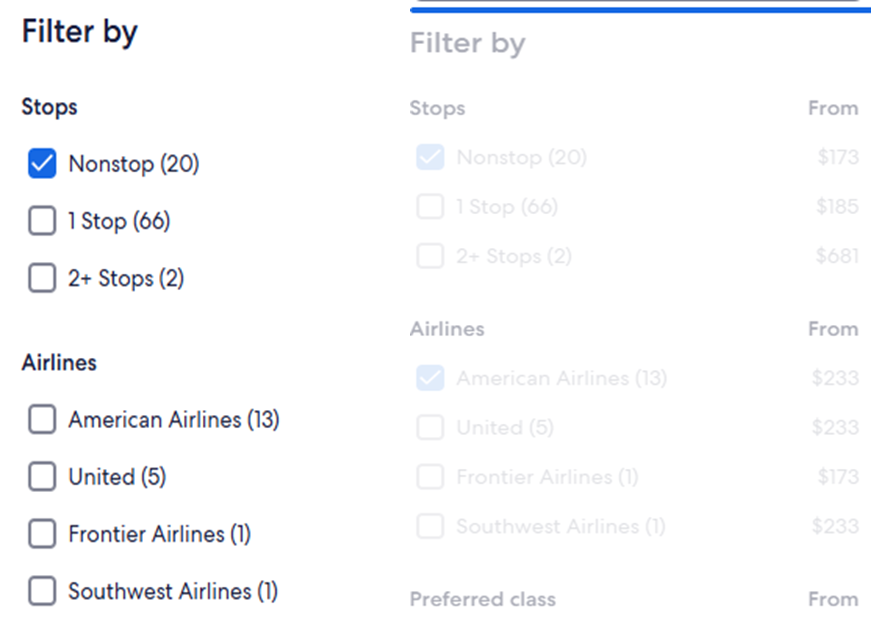 Expedia is a good ecommerce travel site. One way it could be signif better is when doing a search, narrowing choices in Left-side bar, if did NOT refresh every time when select an airline. takes too long. Let user choose 2-3 etc THEN submit/refresh. thx in adv! <a href="/Expedia/">Expedia</a> #travel